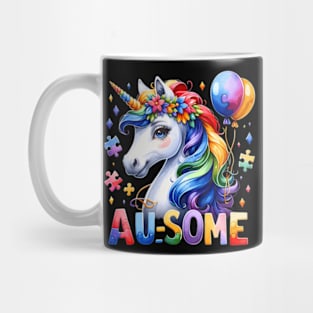 Autism Magical Unicorn Au Some Autism Spectrum Heart Kids Mug